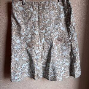 Eddie Bauer A-Line blue skirt with brown paisley design sz 6 NWT